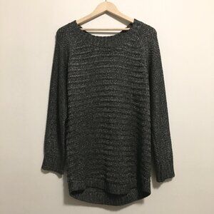 Calvin Klein Long Shiny Metallic Knit Shaker Sweater - L Cybergrunge